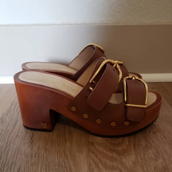 Veronica Beard Halifax leather clogs in Hazelwood womens shoes size 5.5 - Picture 6 of 16
